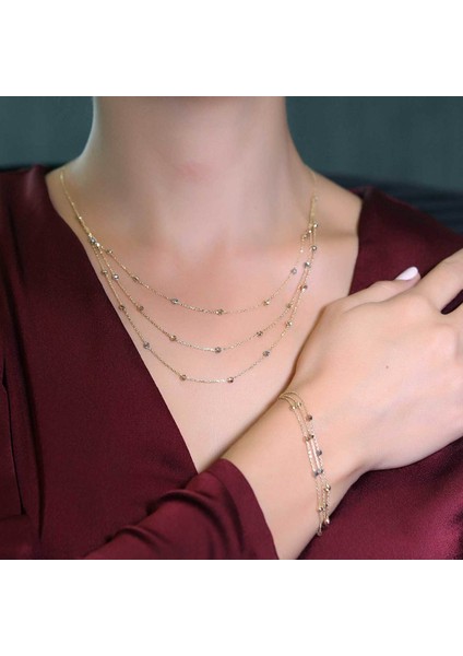Dorika Set Üç Sıralı 14 Ayar Altın 6.50 Gram