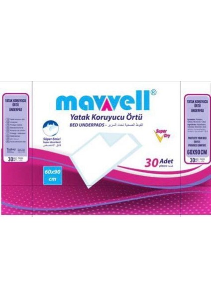 Mavvel Hasta Altı Bezi Yatak Koruyucu 60X90 cm 30 Lu