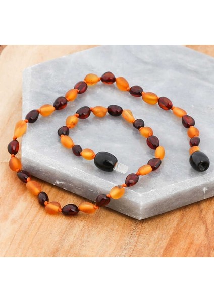 Bebek Damla Kehribar 925 Ayar Gümüş Kolye