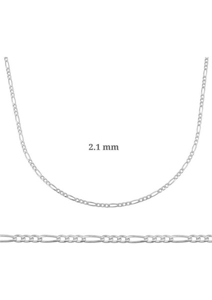 Figaro Zincir 2.10 mm 925 Ayar Gümüş Kolye