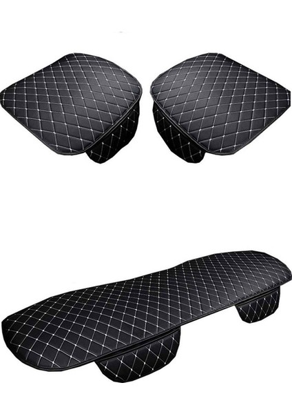 Hyundai I10 2007-2014 Siyah Kumaş Minder Beyaz Nakışlı