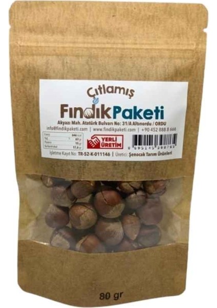 Kabuğunda Kavrulmuş Çıtlamış Kabuklu Fındık 80 gr