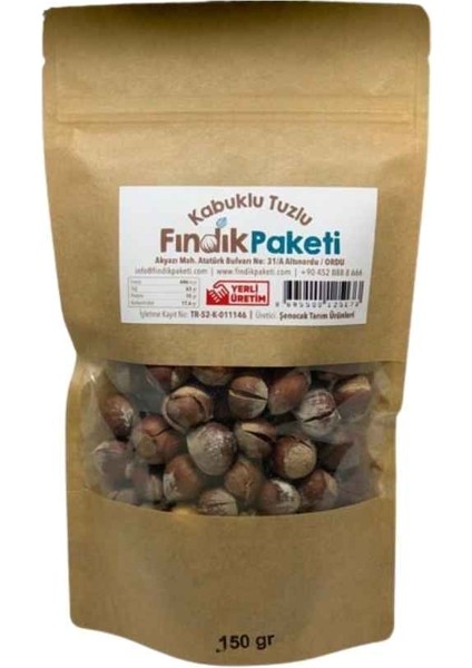 Fındık Paketi Kavrulmuş Tuzlu Kabuklu Fındık 150 gr