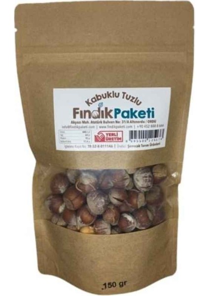 Fındık Paketi Kavrulmuş Tuzlu Kabuklu Fındık 150 gr