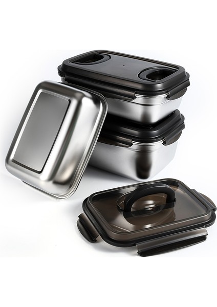 1 Adet Dikdörtgen 2800 Ml Paslanmaz Çelik Saklama Kutusu Gıda Taze Tutma Organizatörleri Buzdolabı Konteynerleri Büyük Kapasiteli Meyve Sebze Kimchi Depolama (Yurt Dışından) fiyatları