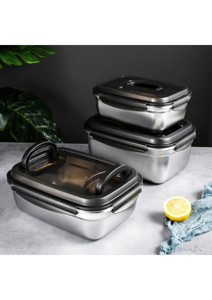 1 Adet Dikdörtgen 2800 Ml Paslanmaz Çelik Saklama Kutusu Gıda Taze Tutma Organizatörleri Buzdolabı Konteynerleri Büyük Kapasiteli Meyve Sebze Kimchi Depolama (Yurt Dışından) fırsatları