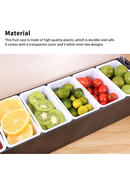 Mutfak Saklama Kutusu 5 Bölmeler Meyve Sebze Konteynerleri Gıda Taze Tutma Kutusu Buzdolabı Organizatör Sepeti | Şişeler, Kavanozlar Ve Kutular (Yurt Dışından) fırsatları