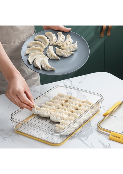 1 Adet Sarı 1.5L Saklama Kutusu Yeni Frigeratör Şeffaf Yumurta Sebze Gıda Sınıfı Pet Plastik Kalınlaşmış Zaman Işleyişi Dondurulmuş Saklama Kutusu(Yurt Dışından)