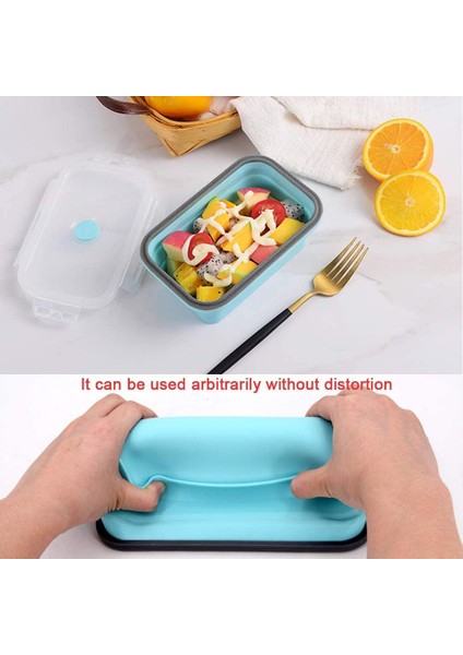 4 Adet Mavi Gıda Saklama Kapları Kapaklı Silikon Katlanabilir Bpa Ücretsiz Öğle Yemeği Meyve Salatası Kutusu Seti Reezer Mikrodalga Edilebilir | Öğle Yemeği Kutuları (Yurt Dışından) fırsatları