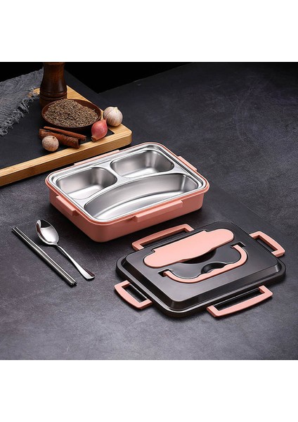 900 Ml Pembe Japon Öğle Yemeği Kutusu Çocuklar Için 18/8 Paslanmaz Çelik Bento Kutusu İle Bölmeler Sofra Mutfak Gıda Depolama Konteyner | Öğle Yemeği Kutuları (Yurt Dışından)