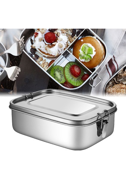 1 Adet 1200 Ml Paslanmaz Çelik Öğle Yemeği Konteyner Bento Gıda Konteyner Snack Gıda Saklama Kabı Kaçak Geçirmez Akşam Yemeği Öğle Yemeği Kutusu | Öğle Yemeği Kutuları (Yurt Dışından)