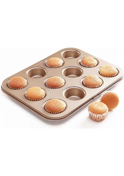 12 Kavite Yapışmaz Muffin Kek Pişirme Tepsileri (Yurt Dışından)