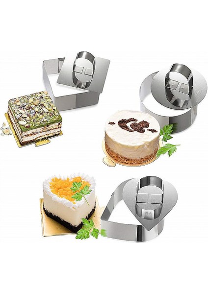 5 Adet Mousse Yüzükler Paslanmaz Çelik Kek Kalıbı Itici İle (Yurt Dışından)