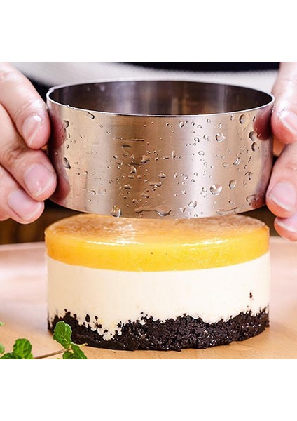 5 Adet Mousse Yüzükler Paslanmaz Çelik Kek Kalıbı Itici İle (Yurt Dışından)