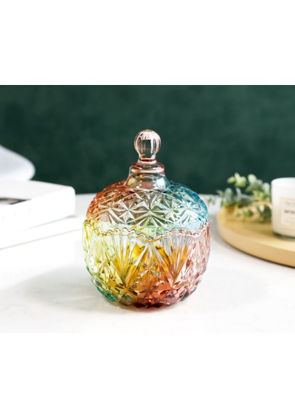 Renk Cam Şekerli Kase Avrupa Tarzı Depolama Kavanoz Kurutulmuş Meyve Kavanoz Şeker Kutusu Dekoratif Yaratıcı Eşyalar Süsler | Kase Ve Tabaklar (Yurt Dışından)