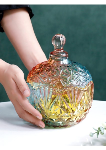 Renk Cam Şekerli Kase Avrupa Tarzı Depolama Kavanoz Kurutulmuş Meyve Kavanoz Şeker Kutusu Dekoratif Yaratıcı Eşyalar Süsler | Kase Ve Tabaklar (Yurt Dışından) fiyatları