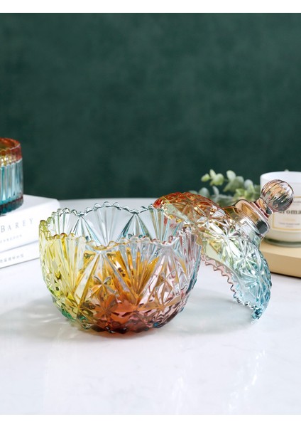 Renk Cam Şekerli Kase Avrupa Tarzı Depolama Kavanoz Kurutulmuş Meyve Kavanoz Şeker Kutusu Dekoratif Yaratıcı Eşyalar Süsler | Kase Ve Tabaklar (Yurt Dışından) modelleri