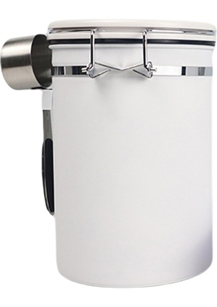 Airtight Depolama Contacing Can Fasulye Koku Geçirmez Paslanmaz Çelik Kahve Teneke Kutu Çay Şeker Konteyner Kaşık İle Mutfak Şişeleridepolama Şişeleri Ve Kavanozlar (Beyaz) (Yurt Dışından)