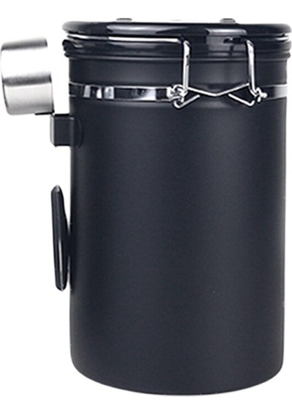 Airtight Depolama Contacing Can Fasulye Koku Geçirmez Paslanmaz Çelik Kahve Teneke Kutu Çay Şeker Konteyner Kaşık İle Mutfak Şişeleri | Depolama Şişeleri Ve Kavanoz (Siyah) (Yurt Dışından)