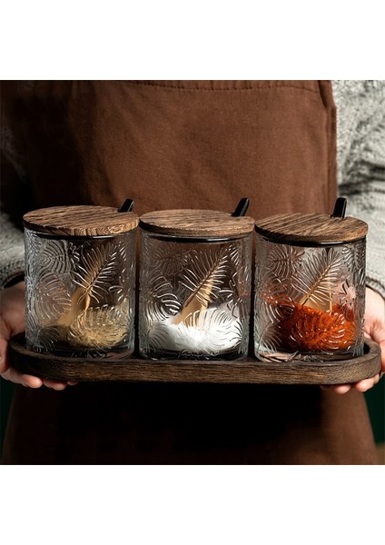 Nordic Stil Cam Baharat Kavanoz Seti Tuz Şeker Kase Şeffaf Kabartmalı Baharat Kutusu Çeşni Şişe Ev Mutfak Pişirme Araçları | Depolama Şişeleri Ve Kavanozlar (Kahverengi) (Yurt Dışından) modelleri