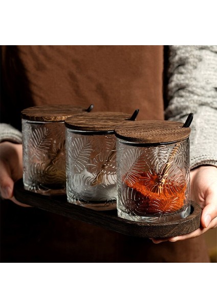 Nordic Stil Cam Baharat Kavanoz Seti Tuz Şeker Kase Şeffaf Kabartmalı Baharat Kutusu Çeşni Şişe Ev Mutfak Pişirme Araçları | Depolama Şişeleri Ve Kavanozlar (Kahverengi) (Yurt Dışından) fırsatları