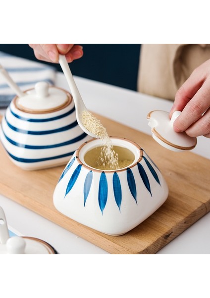 2 Adet Yaratıcı Seramik Mutfak Malzemeleri Tuz Ve Şeker Çalkalayıcı / Baharat Kavanoz, Baharat Tencere Kaseleri, Tepsi Ve Kaşık Konteyner Çeşni Kavanozlar(Yurt Dışından) modelleri