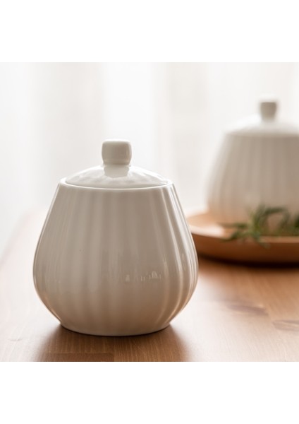 Avrupa Taze Stil Rölyef Kavun Şeker Kase Sucrier Sos Baharat Pot Kahve Çekirdeği Depolama Tankı Çay Caddy Tuz Msg Jar Konteyner | (Yurt Dışından) modelleri