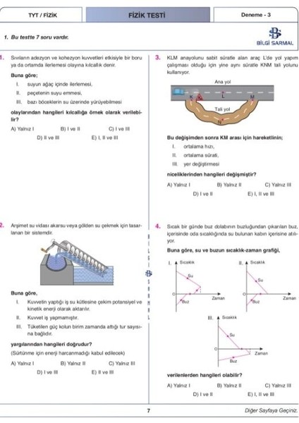 TYT Sarmal Deneme Biyoloji (40*6) - Fizik (40*7) - Kimya (40*7) - Matematik(15*40) Denemeler modelleri