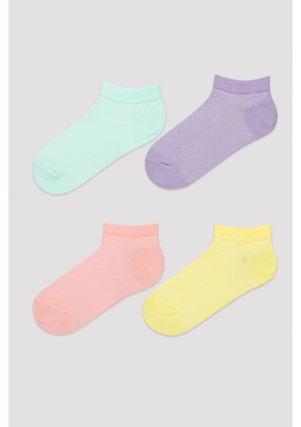 Kız Çocuk Basic Colorful 4lü Patik Çorap