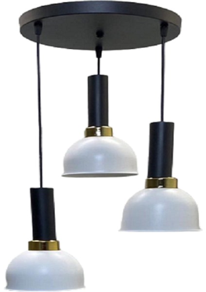 Vira Retro Metal Dekoratif 3 Lü Modern Rustik Sarkıt Avize Çap :30 cm