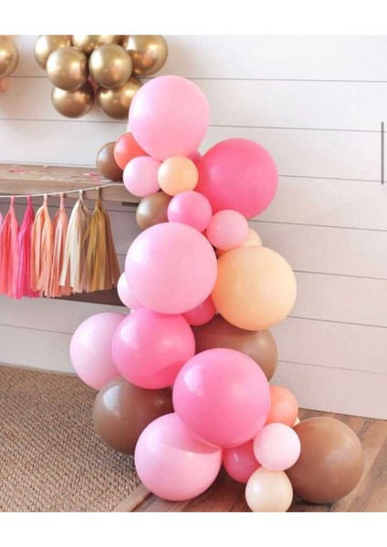 Pembe - Gold Zincir Balon Set