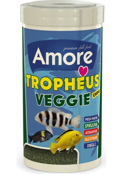 Tropheus Veggie 1000ml, Ahm Cichlid Green 250ml Kutu Balık Yemi