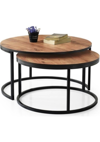 Luna Ikili Zigonlu Orta Sehpa Çam