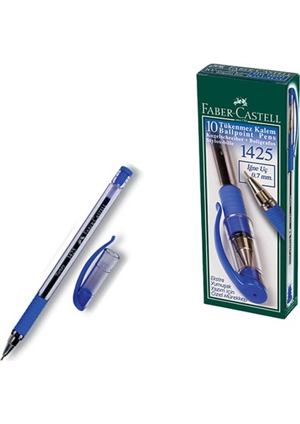 Faber Castell 1425 Iğne Uç Tükenmez Kalem Mavi Renk 10'lu Paket