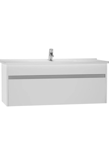 S50+ Lavabo Dolabı, 120 Cm, Tek Çekmeceli, Parlak Beyaz