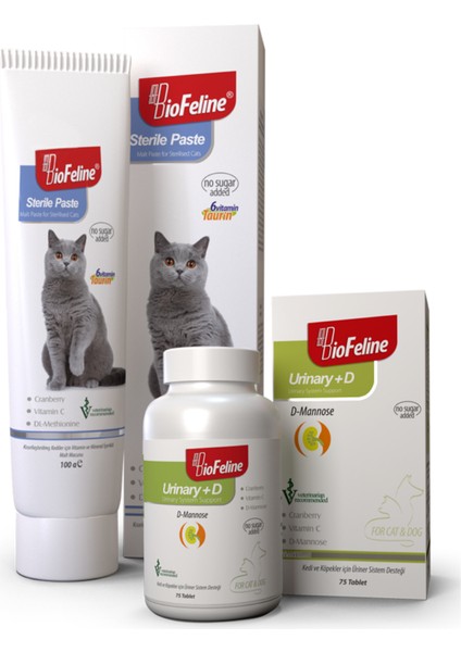 Kısırlaştırılmış Kedi Seti ( Sterile Paste + Urinary+D )