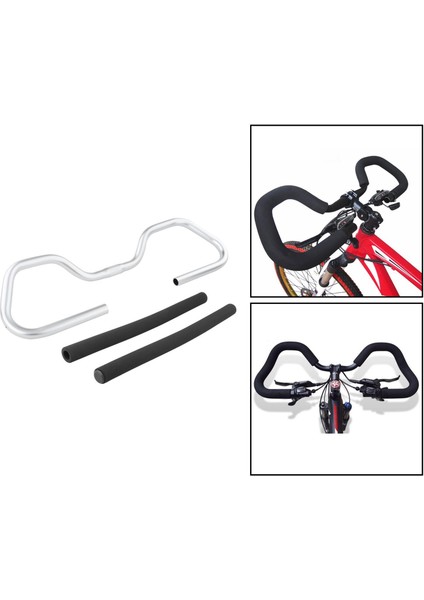Sünger ile 25.4X600MM Kelebek Gidon Mtb Dağ Bisikleti Kum Gümüş Için Esnek