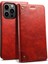 Apple iPhone 13 Pro Max Için 055 Serisi Çizilmeye Düşmeye Dayanıklı Pu Deri+Tpu Cüzdan Tasarımlı Standlı Telefon Kılıfı - Kırmızı (Yurt Dışından) 1