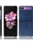 Galaxy Z Flip Için Deri Kaplamalı Sert Pc Telefon Kılıfı - Mavi (Yurt Dışından) 1