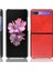 Galaxy Z Flip Için Deri Kaplamalı Sert Pc Telefon Kılıfı - Kırmızı (Yurt Dışından) 1