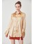 Oversize Saten Gömlek-Camel 2