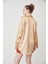 Oversize Saten Gömlek-Camel 5