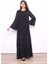 Saçaklı Siyah Şifon Abaya - Tunik - Ferace 1