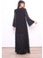 Saçaklı Siyah Şifon Abaya - Tunik - Ferace 3