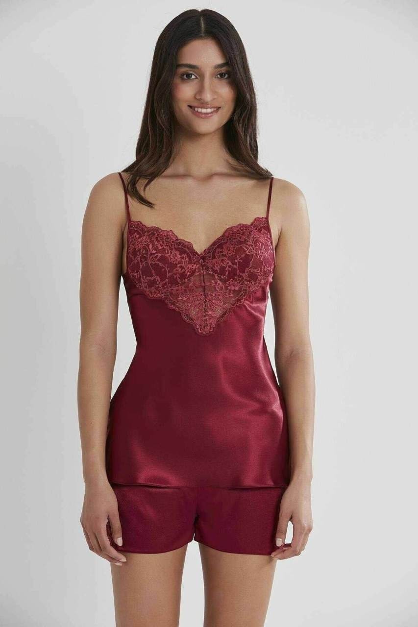 Pierre Cardin 425 Saten Şort Takım Bordo görsel 2