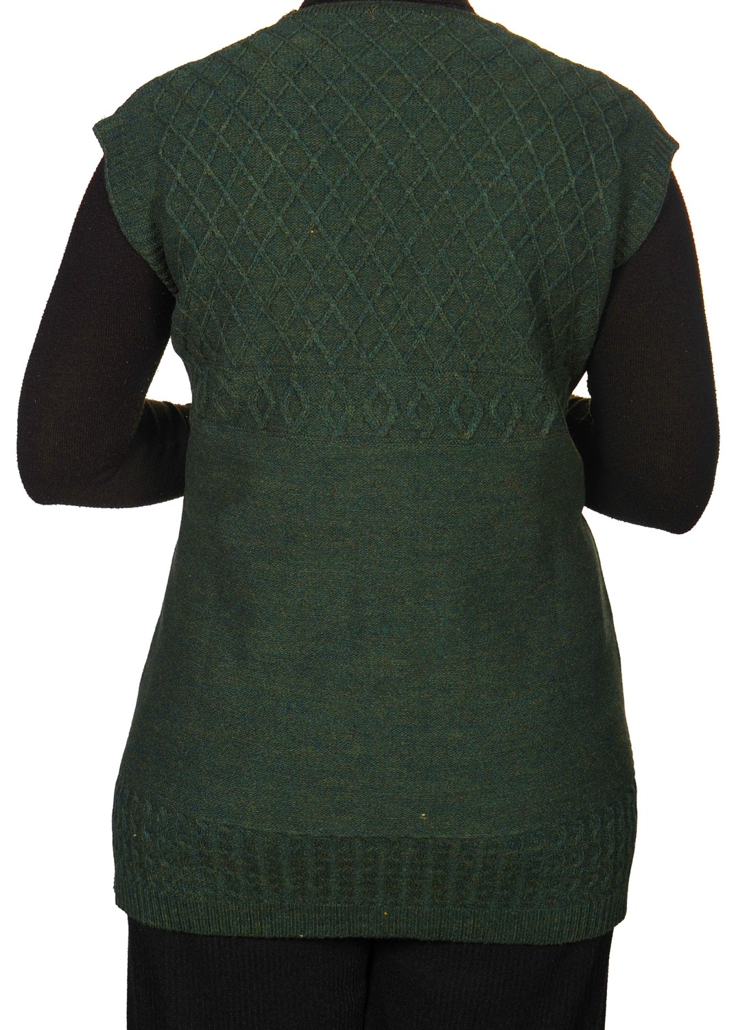 Fresh Moda Büyük Beden Kadın Koyu Krem Düğmeli Yelek görsel 8