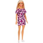 Barbie Mattel Pembe Kalp Baskılı Model Bebek Sarışın Kız Çocuklar İçin Eğlenceli Oyun Arkadaşı