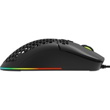 Delux M700BU Rgb 67G Ultra Hafif Kablolu Oyuncu PMW3389 Sensörlü 16000 Dpı Mouse Siyah