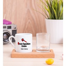 Hediye Dükkanı Kişiye Özel  Insan Kaynakları Uzmanı Ahşap Sunumlu Türk Kahvesi Fincanı