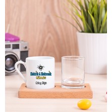 Hediye Dükkanı Kişiye Özel  Elektrik Elektronik Mühendisi Ahşap Sunumlu Türk Kahvesi Fincanı